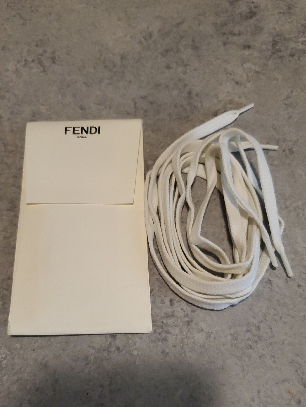 Fendi White Designer Shoelaces with Branded Sleeve